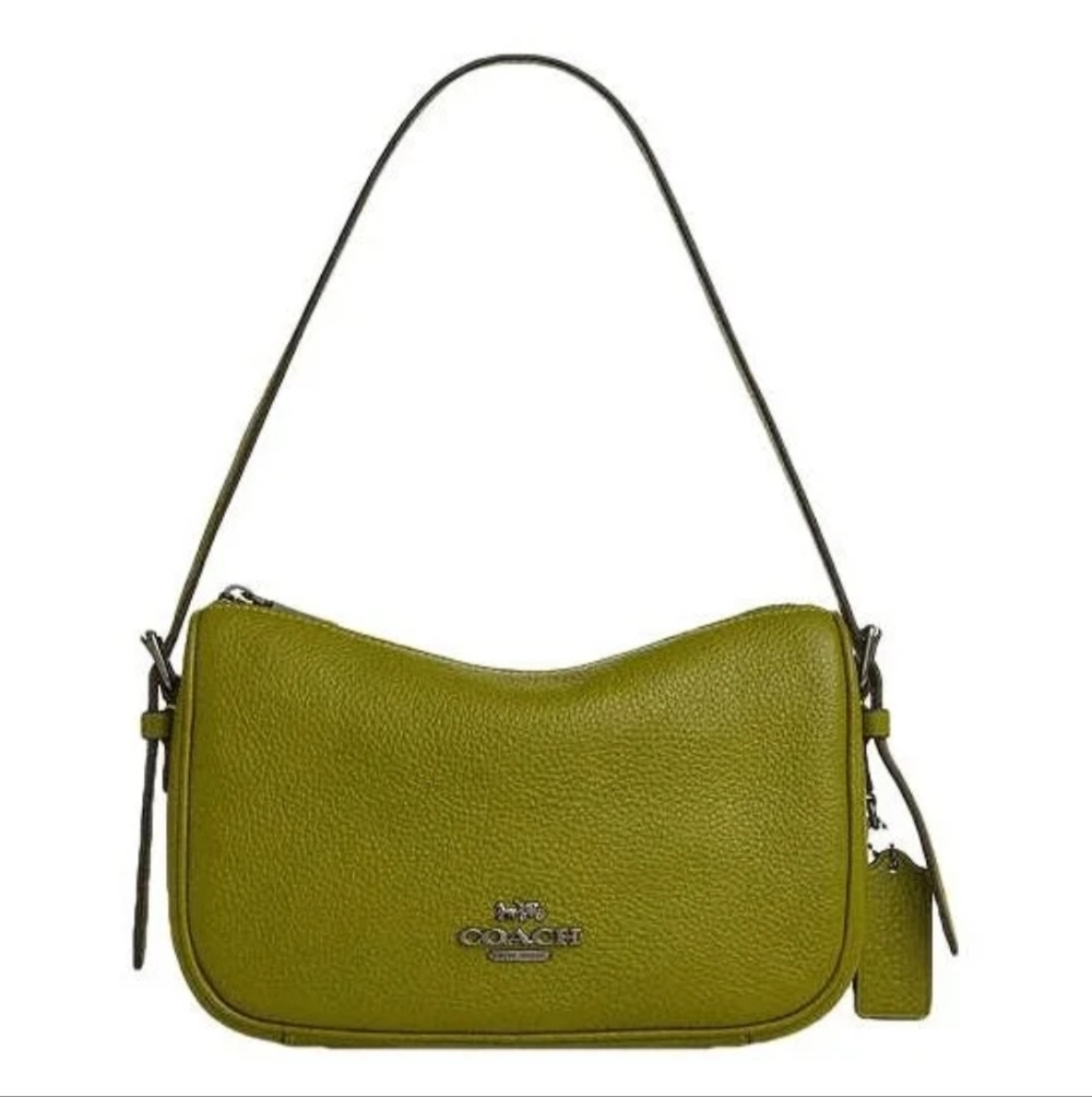 Coach Kailey Pebbled Leather Shoulder Crossbody Bag Bright Olive Limited Edition